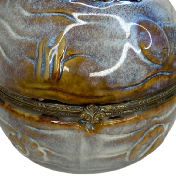 Trinket Box Jewelry Dish Pottery Dolphin - Picture 6 of 12